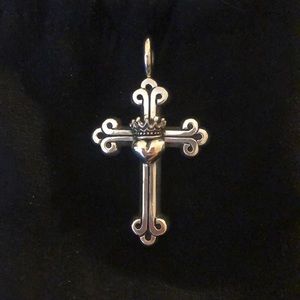 King baby large Cross Serling Silver Pendant